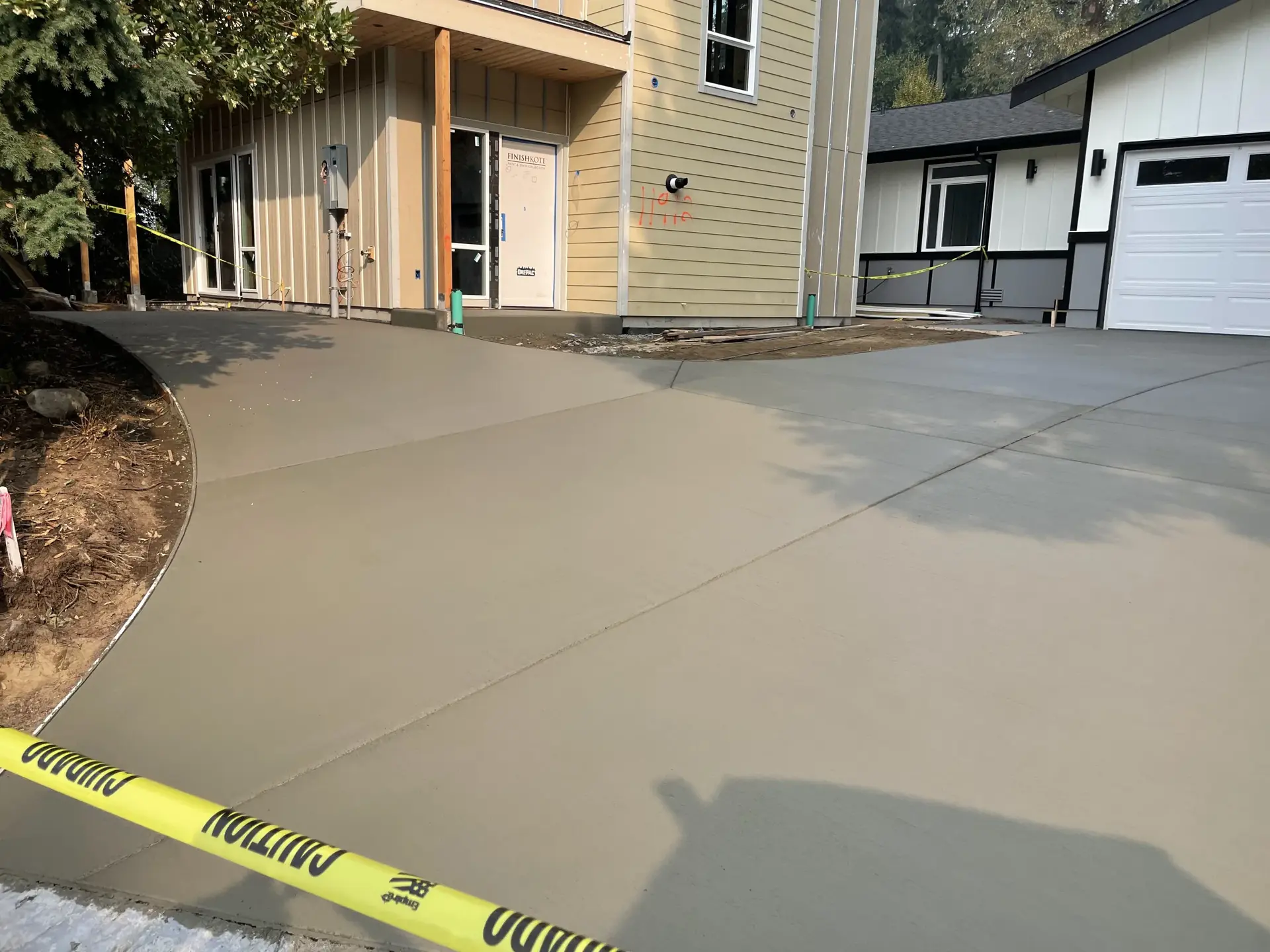 Fresh driveway with control joints